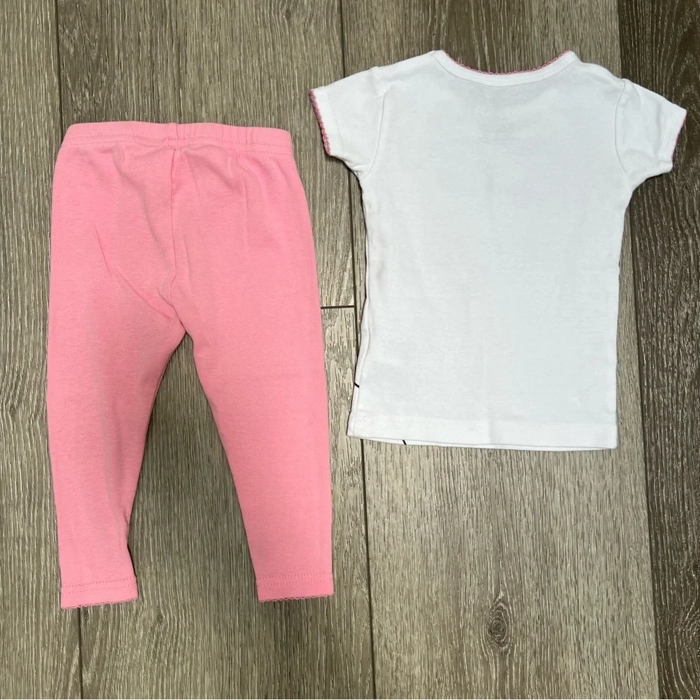 CARTERS 2PC SHORT SLEEVE SHIRT PANTS PAJAMA SET UNICORN PINK 12MO